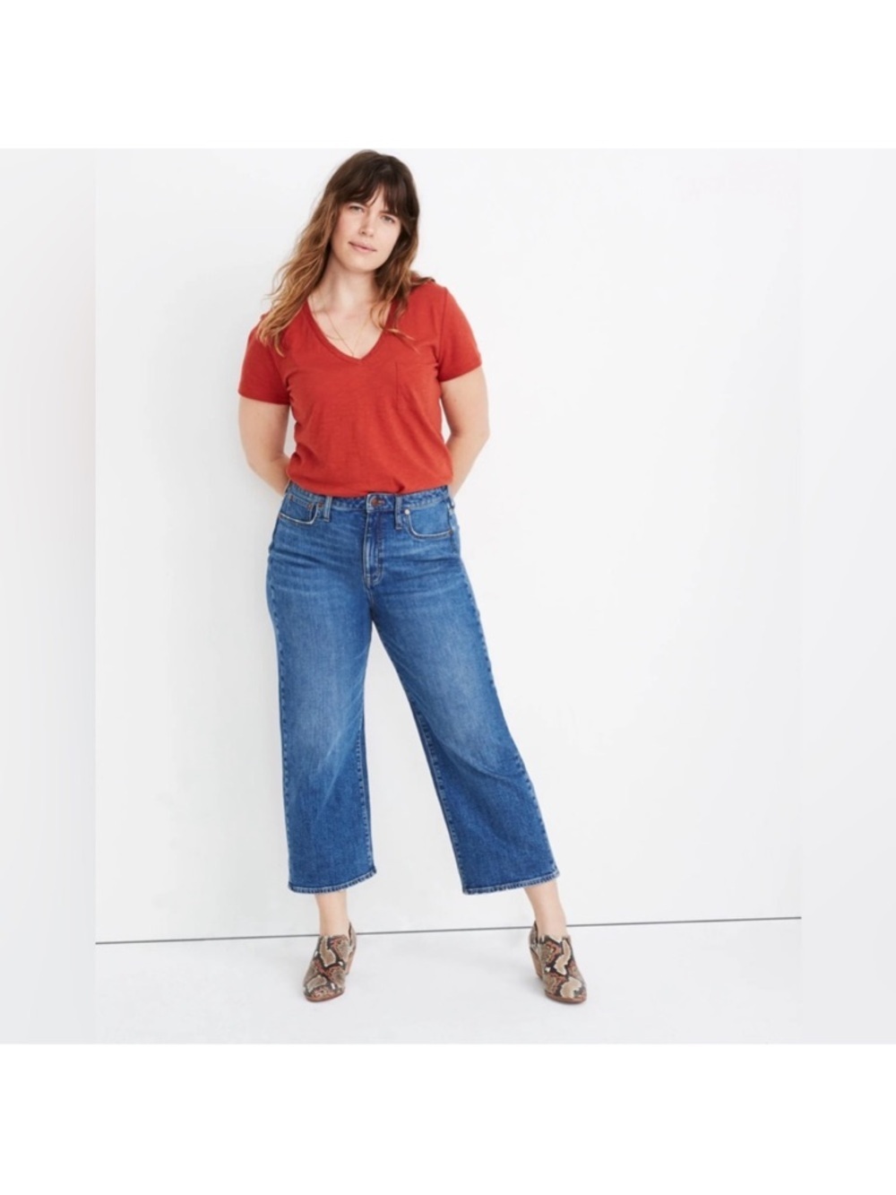 Madewell Blue Curvy Slim Wide Leg Jeans